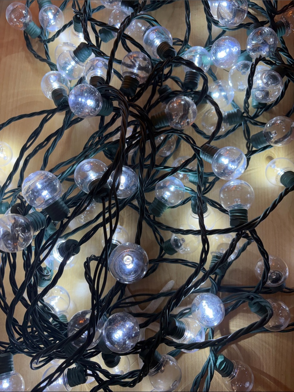Clear Globe String Lights - White LED Holiday Lights